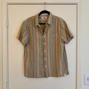 Good Times & Sunny Days Men's Casual Short Sleeve Gauze Button Down Shirt | XL